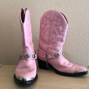 Dingo Cowboy Boots, pink, children’s size 10.5